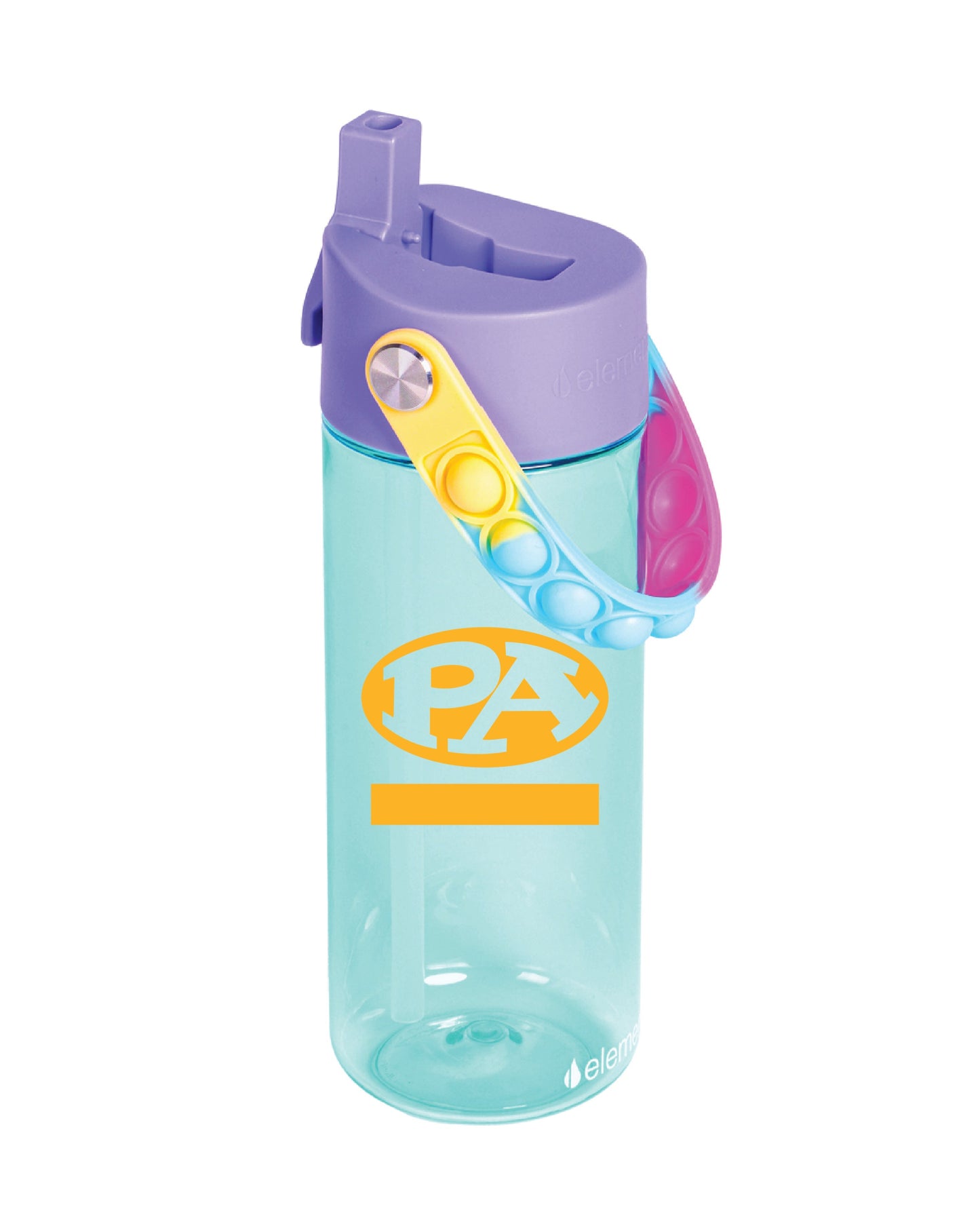 18oz Splash Pop Fidget Bottle with Drinking Spout and Straw - Blue Tie Dye