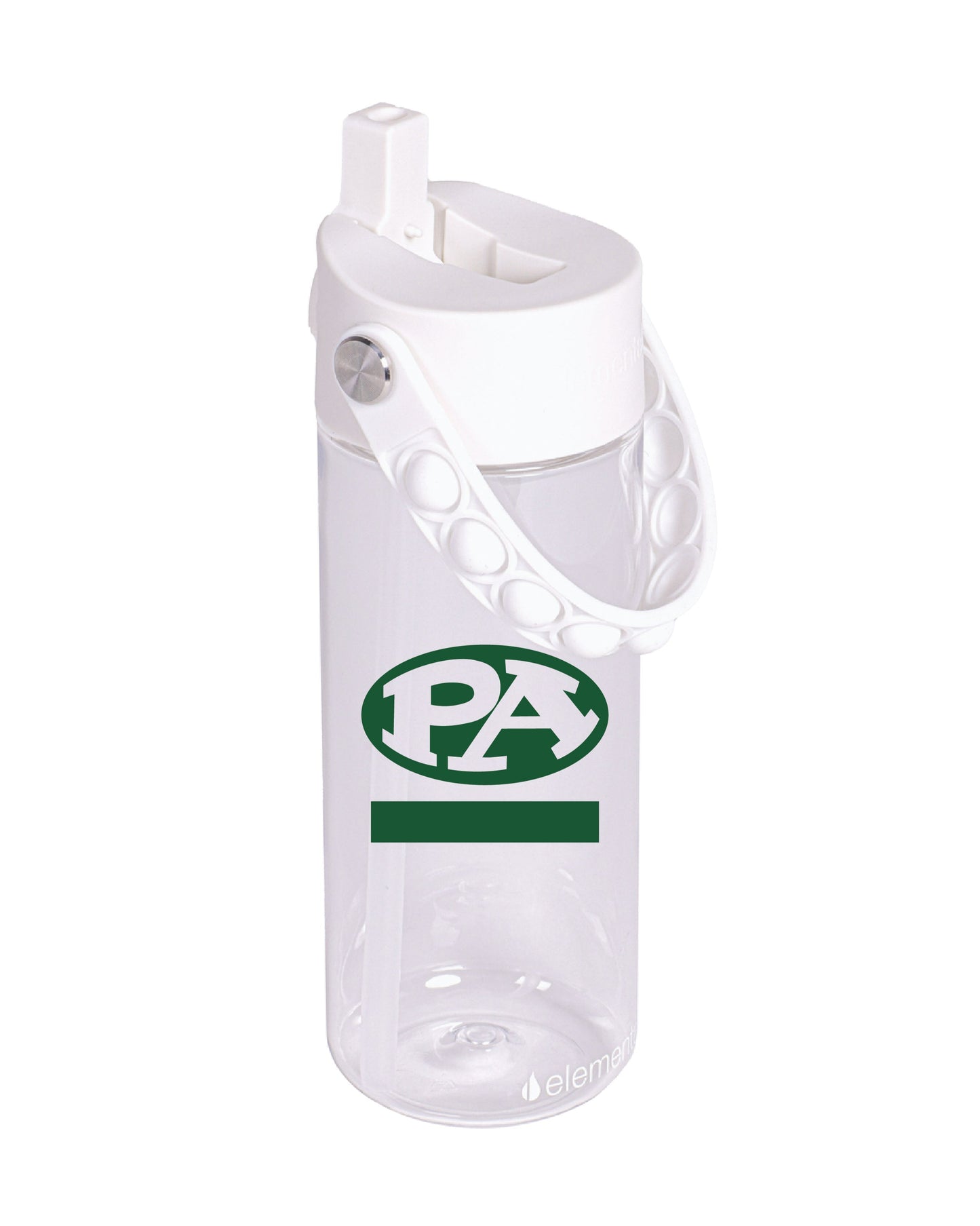 18oz Splash Pop Fidget Bottle with Drinking Spout and Straw - White