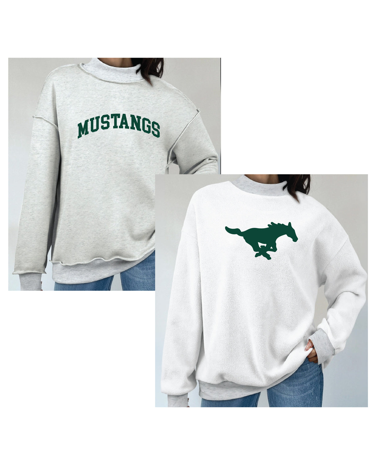 ADULT Reversible Oversized Mock Neck Sweatshirt