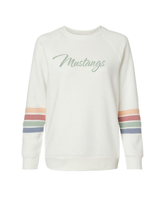 ADULT Striped Sleeves Crewneck Sweatshirt