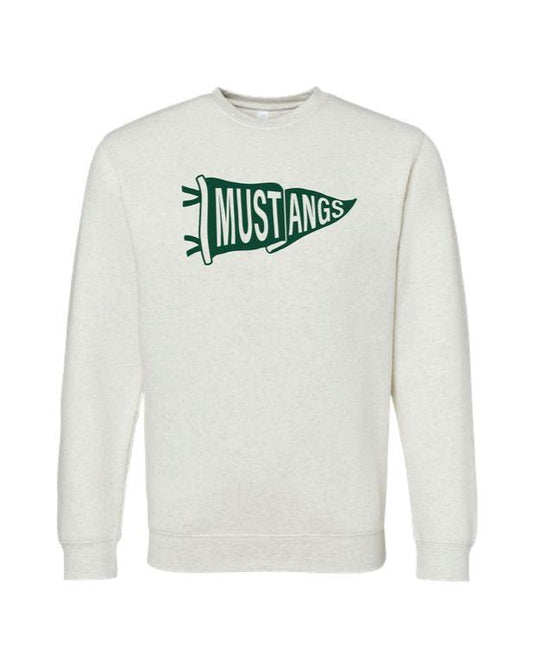 Adult Elevated Fleece Crewneck Sweatshirt - Mustangs Flag