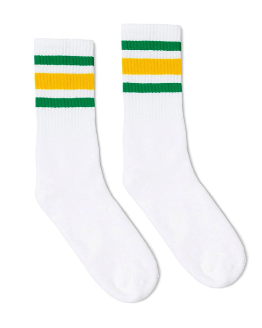 Green and Gold Striped Socks